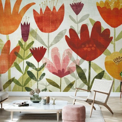 Tapet Modern Garden cu flori abstracte