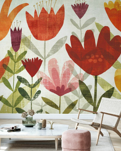 Tapet Modern Garden cu flori abstracte