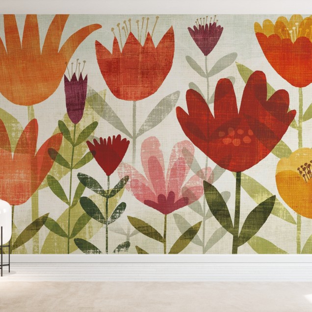 Tapet Modern Garden cu flori abstracte