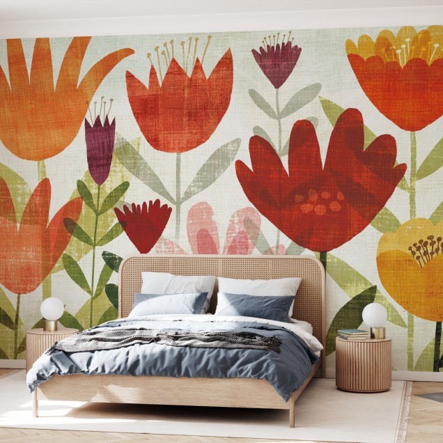 Tapet Modern Garden cu flori abstracte