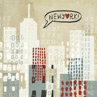 Tapet modern cu design urban, cu clădirile New Yorkului.