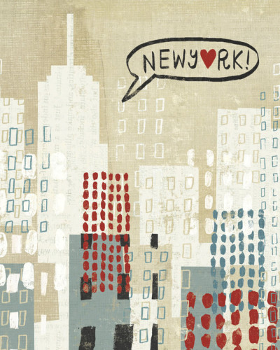 Tapet modern cu design urban, cu clădirile New Yorkului.