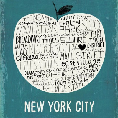 Big Apple cu zonele celebre din New York