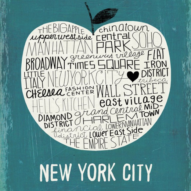 Big Apple cu zonele celebre din New York