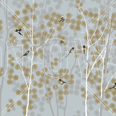 Fototapet Photowall PHW-E21765. Conține culorile: Gri, Gri Deschis, Galben, Curry, Portocaliu, Portocaliu Semnal, Verde, Verde Palid, Verde, Verde Măsliniu