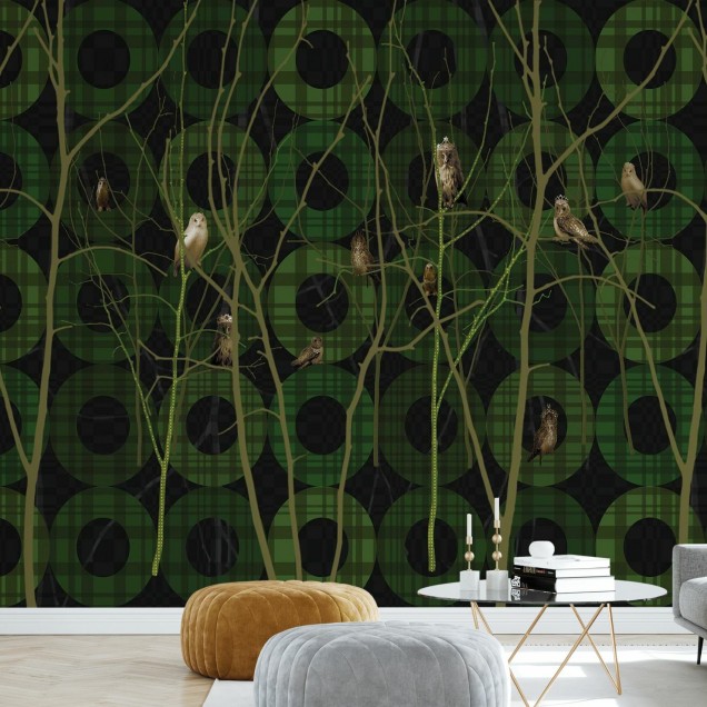 Fototapet Photowall PHW-E21769. Conține culorile: Verde, Verde Ferigă, Alb, Alb Trafic, Verde, Verde Stuf