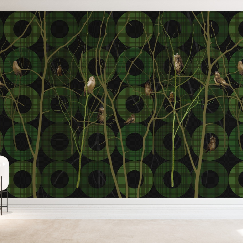 Fototapet Photowall PHW-E21770. Conține culorile: Maro, Maro Sepia, Maro, Maro-Verde, Galben, Galben Lămâie, Albastru, Albastru Noapte, Verde, Verde Sticlă