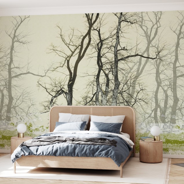 Fototapet Photowall PHW-E21774. Conține culorile: Alb, Alb Stridie, Verde, Verde-Maro, Alb, Alb Pur, Verde, Verde Măsliniu