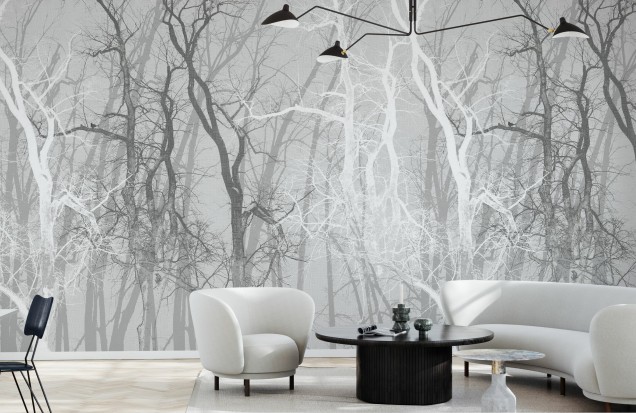 Foto tapet 3D Wander Trees Charcoal, Photowall