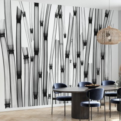 Tapet Horsetail cu design minimalist in nuante de gri