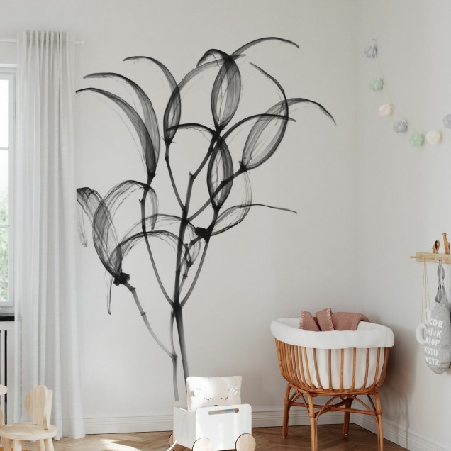 Tapet cu model minimalist Seapods Oleander Bush, care prezintă o plantă de oleandru în stil grafic, potrivit pentru a decora livingul, dormitorul sau bucătăria.