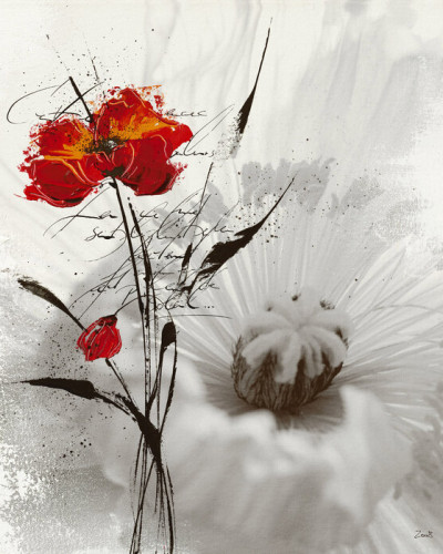 Fototapet floral cu accente artistice