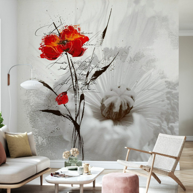 Fototapet floral cu accente artistice