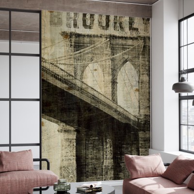 Tapet vintage cu Podul Brooklyn