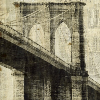 Tapet vintage cu Podul Brooklyn