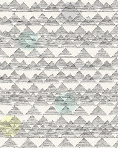 Mountain Line cu model geometric, minimalist, cu triunghiuri negre pe fond alb. Mountain Line este perfect pentru a crea o atmosferă relaxantă.