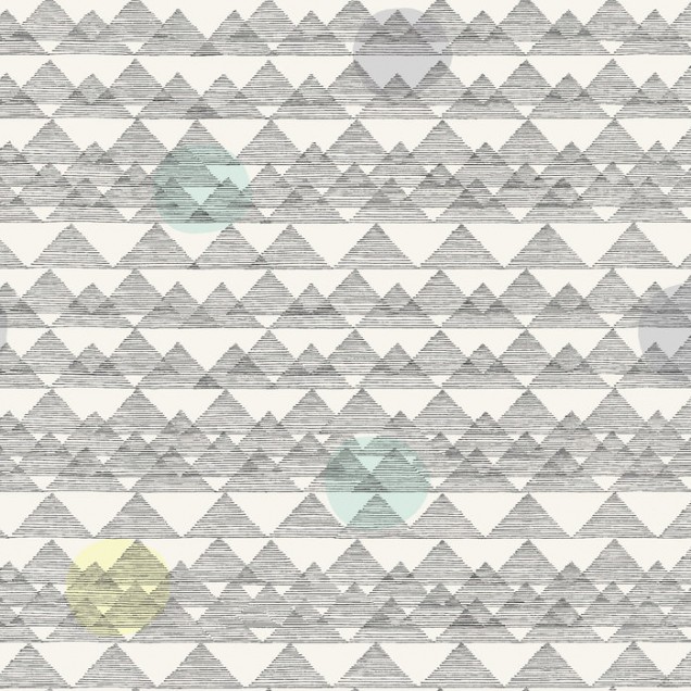 Mountain Line cu model geometric, minimalist, cu triunghiuri negre pe fond alb. Mountain Line este perfect pentru a crea o atmosferă relaxantă.
