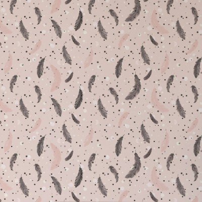 Tapet cu pene roz prafuit, cu un design modern si elegant.