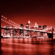 Bright Brooklyn Bridge - Red, Photowall