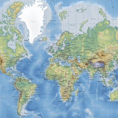 Fototapet World Map Detailed, personalizat, Photowall