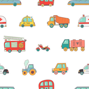 Tapet cu design de autovehicule într-o cameră decorată modern