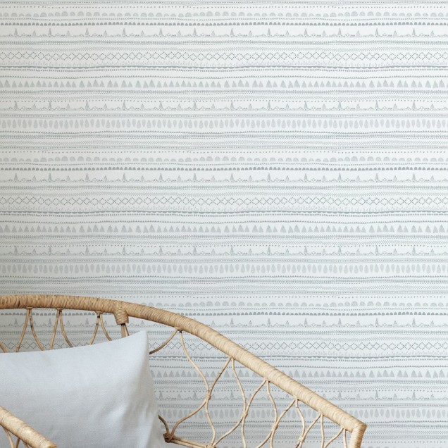 Tapet cu design Nordic Folk Ash - culori neutre, model fin