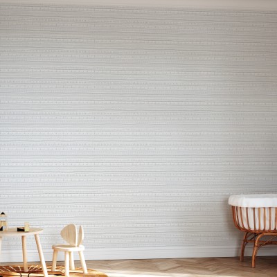 Tapet cu design Nordic Folk Ash - culori neutre, model fin