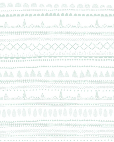 Tapet cu model Nordic Folk, Mint