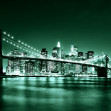 Bright Brooklyn Bridge - Green, Photowall