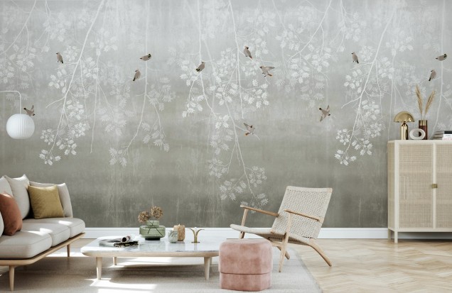 Fototapet Bohemian Birds, Beige, Photowall