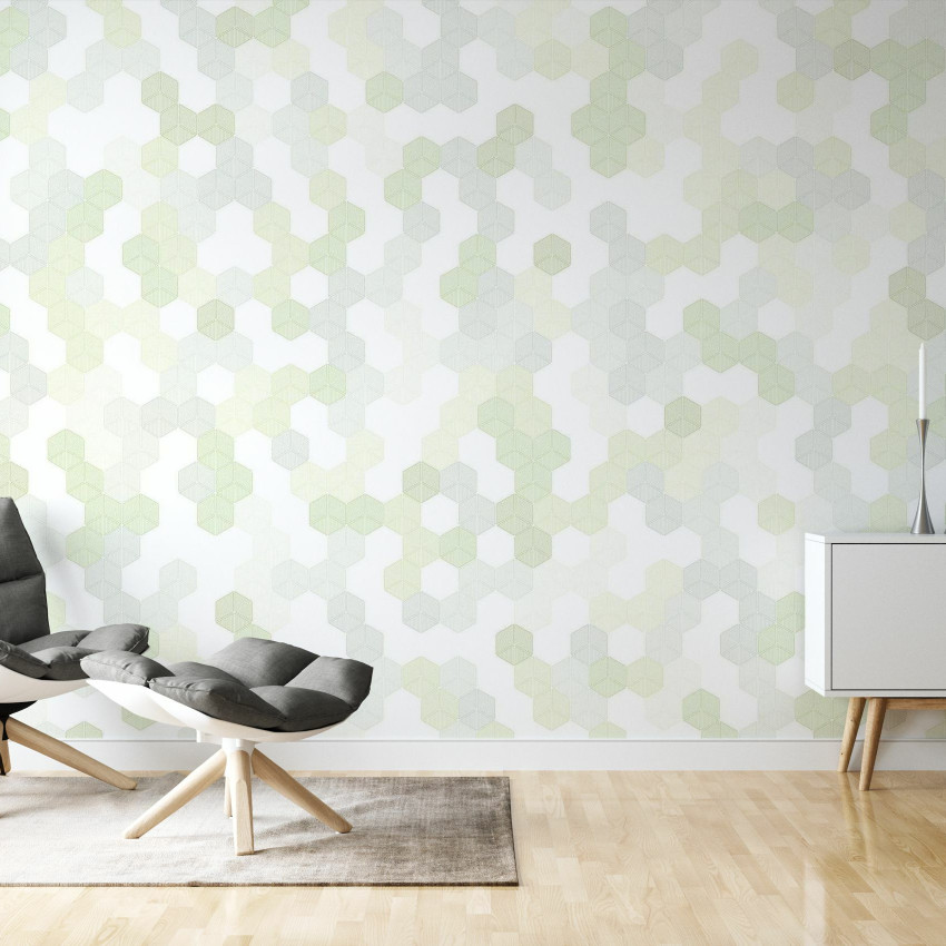 Wallpaper cu hexagonuri roz