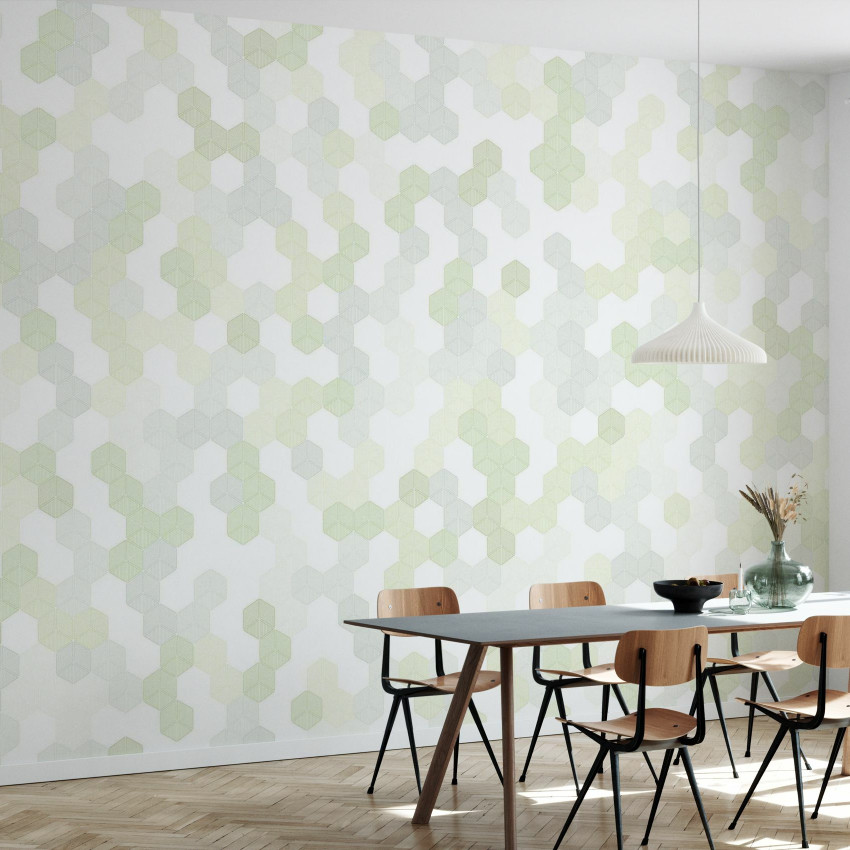 Wallpaper cu hexagonuri roz