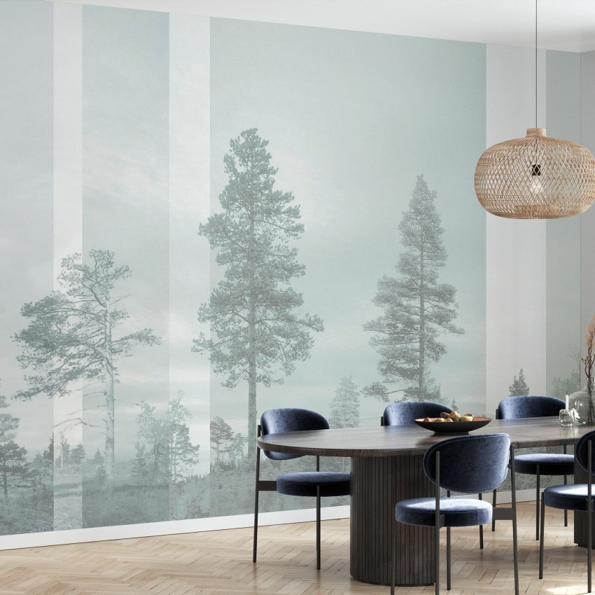 Tapet de perete Panorama Black cu design minimalist in nuante de gri si negru.