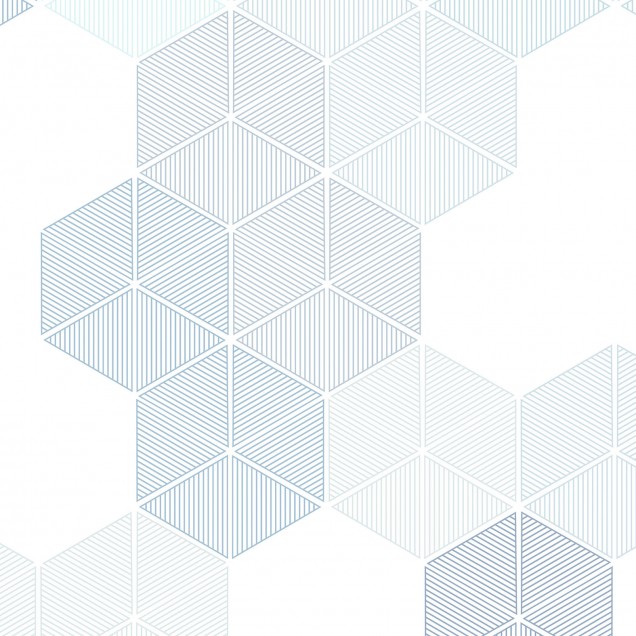 Tapet hexagonal albastru cu model geometric minimalist