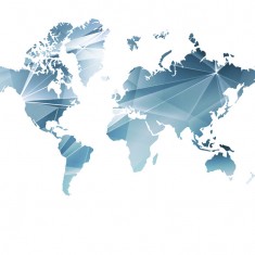 Fototapet Geometric Concept World Map, personalizat, Photowall