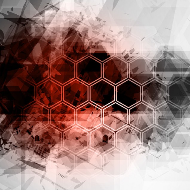 Tapet geometric Red Hexagon Background cu design modern si sofisticat