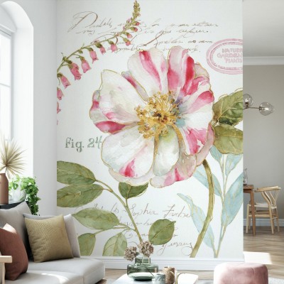 Tapet cu flori Candy Cane Striped Flower, cu flori delicate cu dungi pastelate
