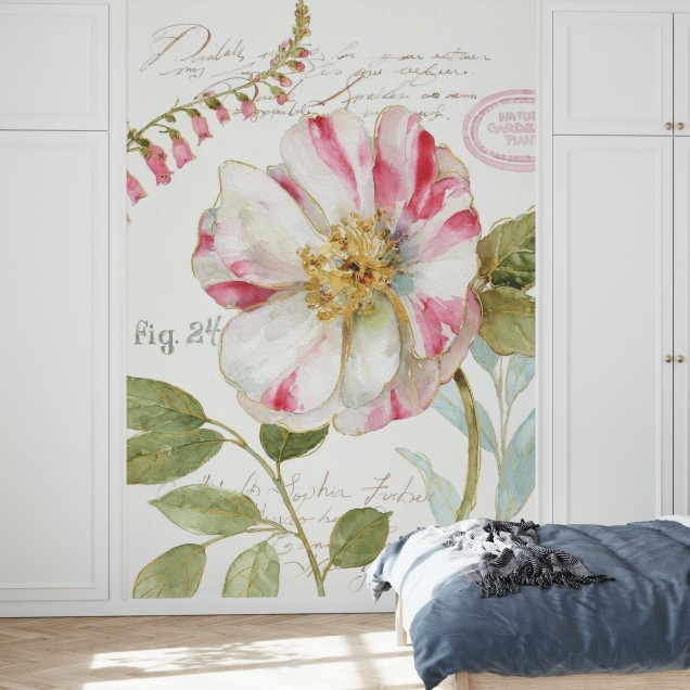 Tapet cu flori Candy Cane Striped Flower, cu flori delicate cu dungi pastelate
