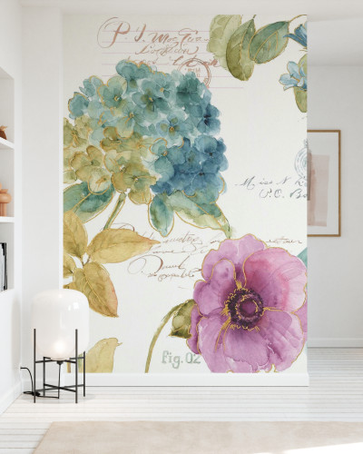 Hydrangea Letter tapet floral cu hortensie si anemona