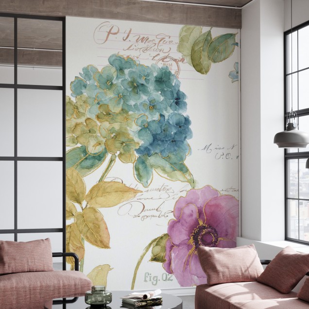 Hydrangea Letter tapet floral cu hortensie si anemona
