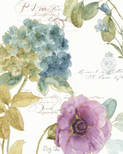 Hydrangea Letter tapet floral cu hortensie si anemona