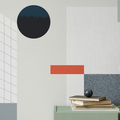 Wallpaper cu forme geometrice abstracte si culori neutre