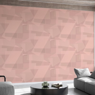 Tapet geometric modern roz pudrat, Block Powder, cu un design modern si elegant, ideal pentru a crea o atmosfera caldă și primitoare in living, dormitor sau birou.