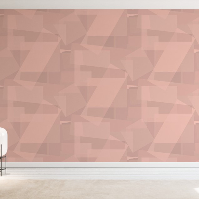 Tapet geometric modern roz pudrat, Block Powder, cu un design modern si elegant, ideal pentru a crea o atmosfera caldă și primitoare in living, dormitor sau birou.