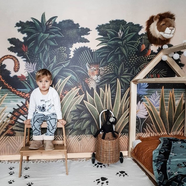 Tapet Hidden Leopard cu leopard ascuns în junglă