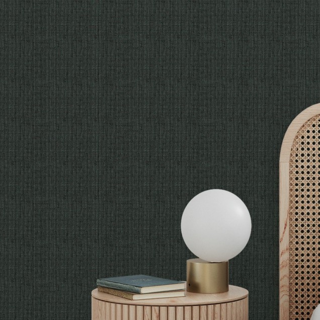 Wallpaper Linen Dark Green