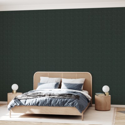 Wallpaper Linen Dark Green