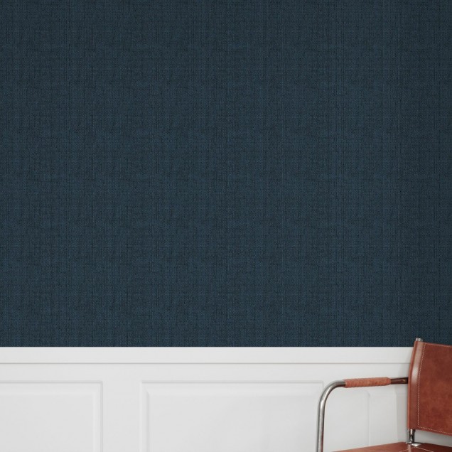 Wallpaper Linen Dark Blue, textură fină, albastru închis
