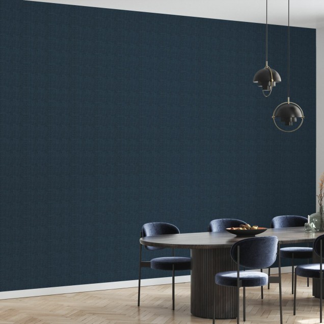Wallpaper Linen Dark Blue, textură fină, albastru închis