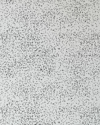 Tapet cu design minimalist Speckle Black, cu mici puncte negre pe un fond alb